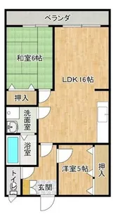 パレけやき弐番館【203号室】の間取り