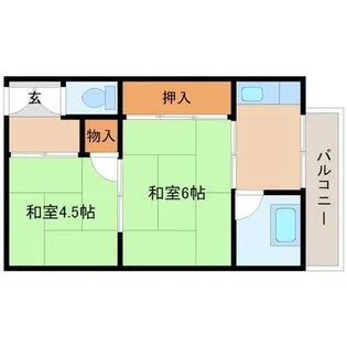 第2カシノハイツ【5階】の間取り