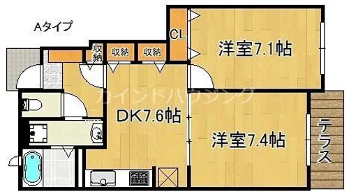 レジデンス根来【1階】の間取り