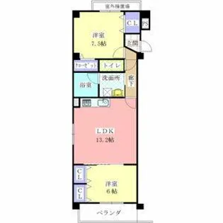 レージュ大和【2階】の間取り