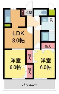 ツインコート六番館【1階】の間取り