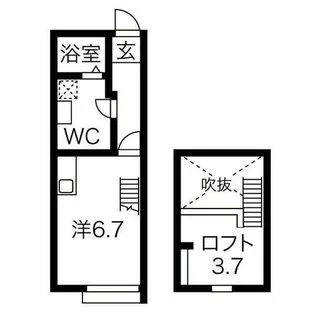 Cortile金山【203号室】の間取り