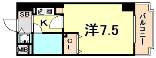 ライオンズマンション三宮東第2【7階】の間取り
