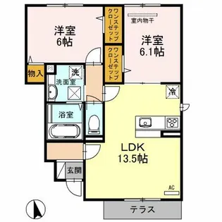 東山ヒルズⅢ【2階】の間取り