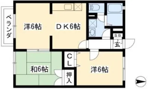 カーサ・ビアーレ【1階】の間取り