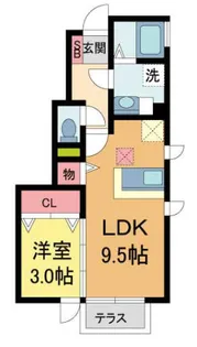 グランクール【101号室】の間取り