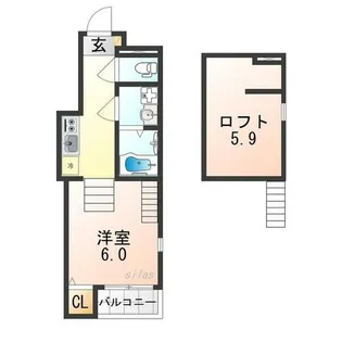 ハーモニーテラス墨江【1階】の間取り
