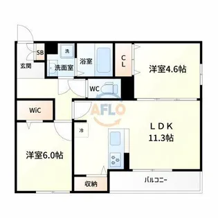 Flat Comfy 豊中【1階】の間取り