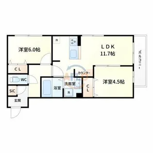 Flat Comfy 豊中【2階】の間取り