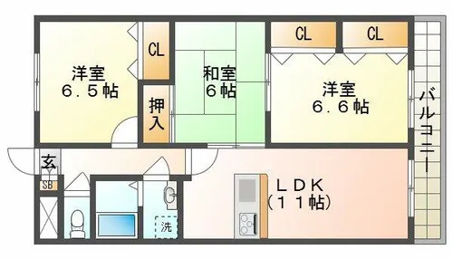 ピュア・プルーン【3階】の間取り