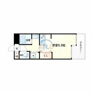 サンロワール江坂【9階】の間取り