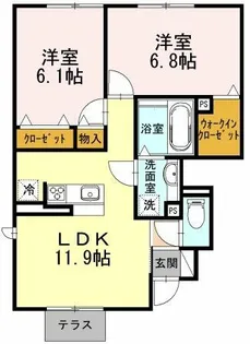 コート・ド・メールⅡ番館【1階】の間取り