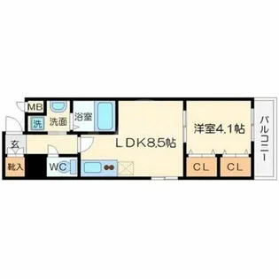 福島プライマリーワン【7階】の間取り