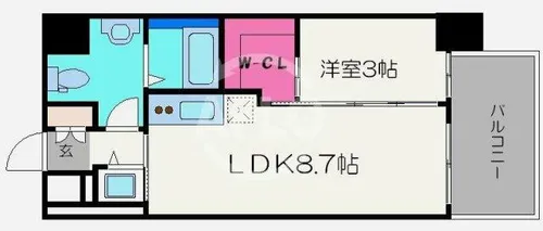 サニーハウス南堀江【8階】の間取り