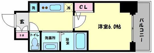 エステムコート難波WEST-SIDEⅤアジュール【3階】の間取り