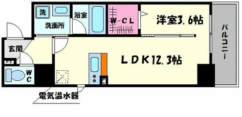 ソシオ心斎橋【2階】の間取り