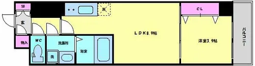 CITY PAL CREST TANIMACHI【11階】の間取り