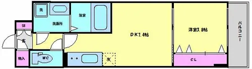 CITY PAL CREST TANIMACHI【11階】の間取り