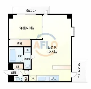 メロディハイム野田阪神【6階】の間取り