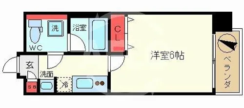 レオンコンフォート難波【3階】の間取り