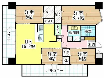グランドパレス黒崎マークスタワー【12階】の間取り