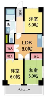 宝塚第三バイオレット【5階】の間取り