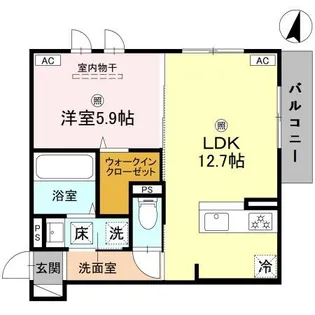 プライム金剛【201号室】の間取り
