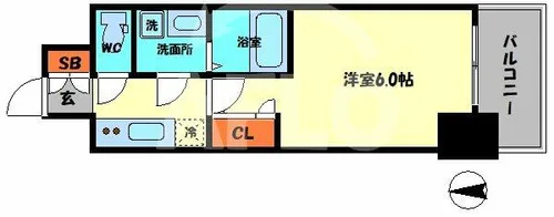 エスリードレジデンス本町パークフロント【15階】の間取り