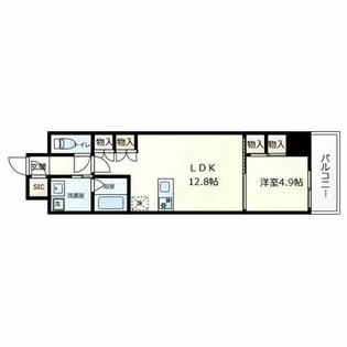 S-RESIDENCE大阪上本町【5階】の間取り