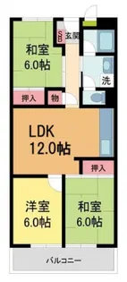 宝塚ビューハイツ【2階】の間取り