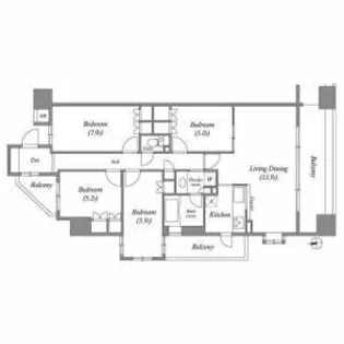 LaSante東白壁【4階】の間取り