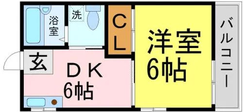 ケネス夙川【106号室】の間取り