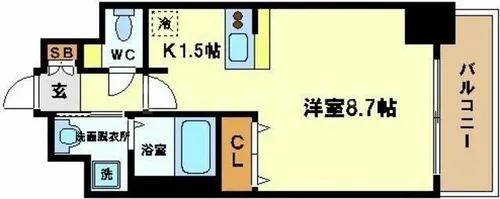 1Rの間取り画像