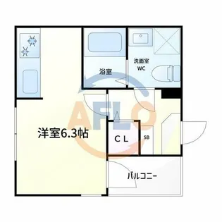 ハーモニーテラス市岡【3階】の間取り