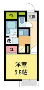 レオパレス南ひばりガ丘【1階】の間取り