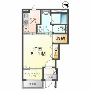 セレニティ宮野和【1階】の間取り