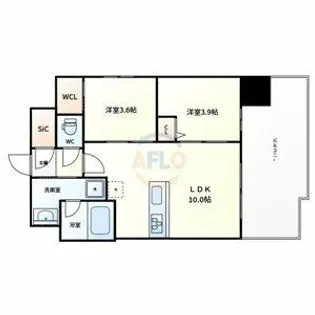 コンフォリア・リヴ大阪本町【15階】の間取り