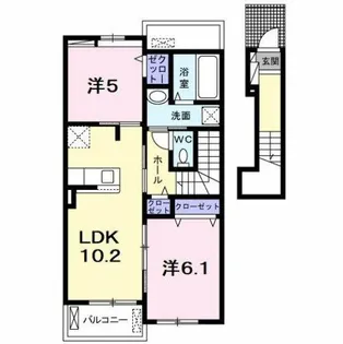 アソシエ【2階】の間取り