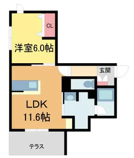 Crujiente【102号室】の間取り