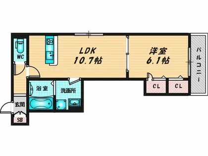 スプランデュール高井田【2階】の間取り