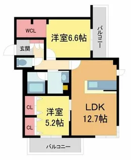 Verite Glanz【201号室】の間取り