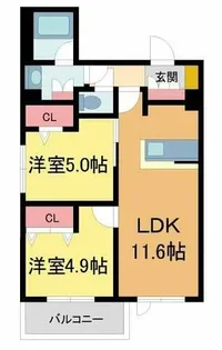 PureGardens夙川【203号室】の間取り