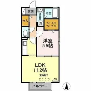 クレール・ヴィラージュⅡ【201号室】の間取り