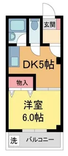 1DKの間取り画像