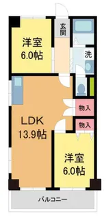 宝塚第三バイオレット【5階】の間取り