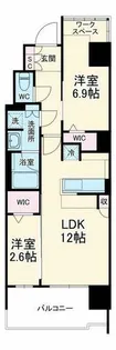 アーバネックス本町Ⅱ【12階】の間取り