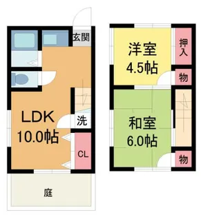 兵庫県宝塚市中州2丁目【テラスハウス】の間取り