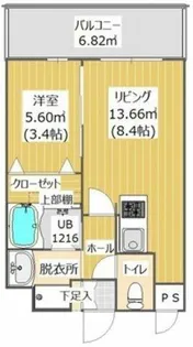 クラシックコート鳥飼【1階】の間取り