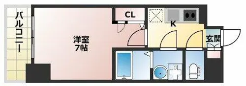 S-RESIDENCE堺筋本町Deux【8階】の間取り