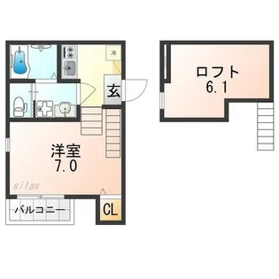 ハーモニーテラス墨江【1階】の間取り